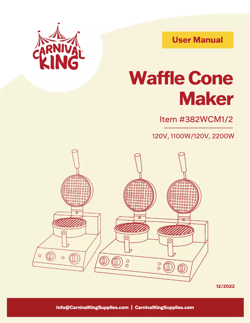 Page n°1 - Manuel utilisateur Carnival King WCM2