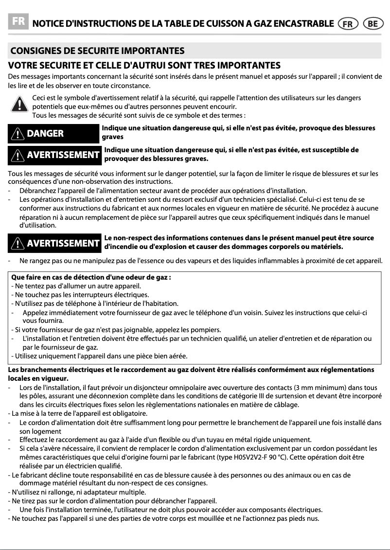 Page 1 de la notice Manuel utilisateur Bauknecht TGZ 5758