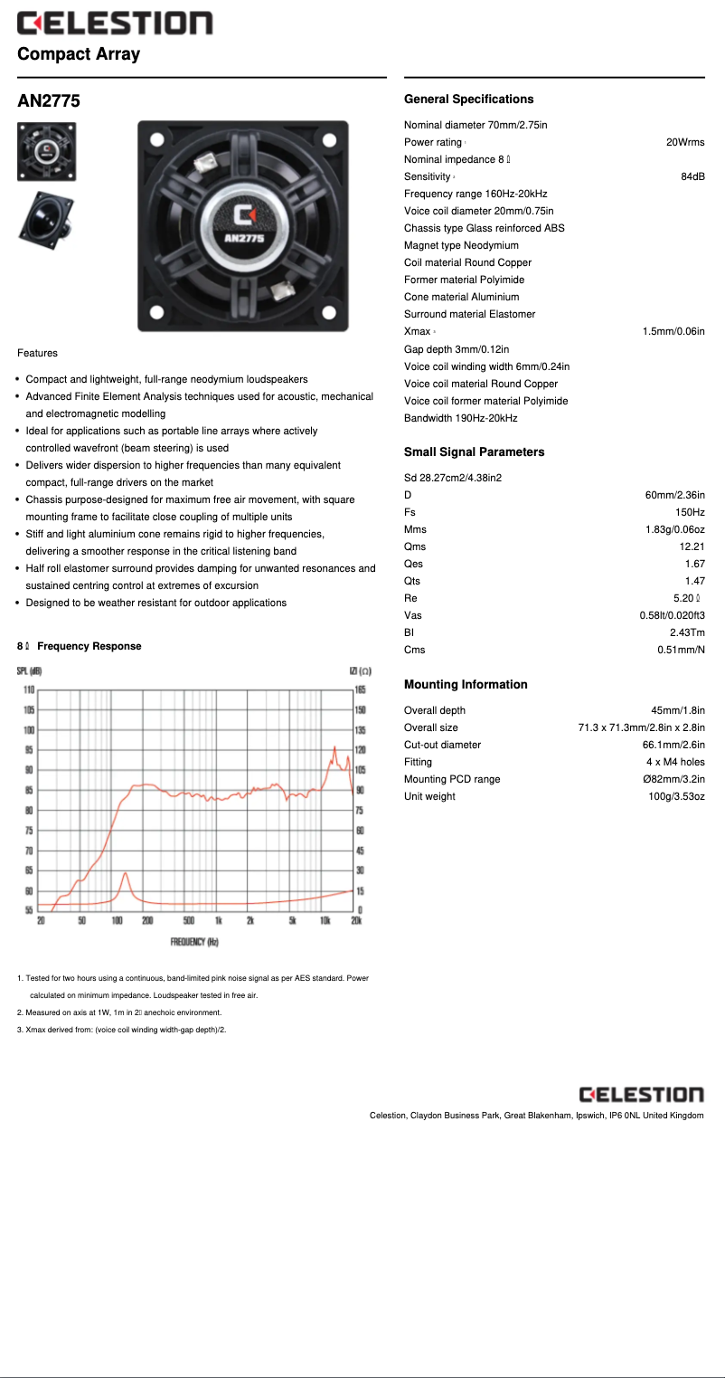 Page n°1 - Manuel utilisateur Monacor AN-2775
