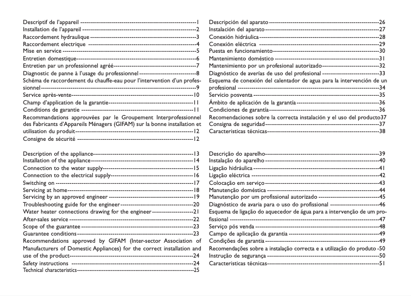 Image de la première page du manuel de l'appareil Familio 200L