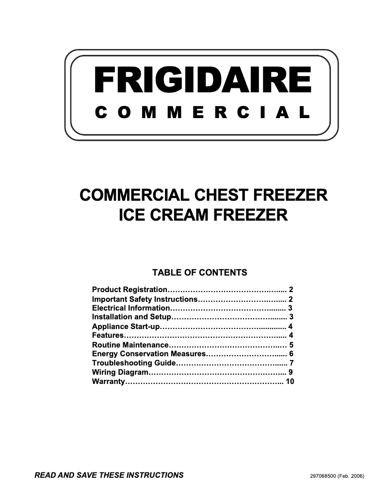 Page 1 de la notice Manuel utilisateur Frigidaire FCCG151FW