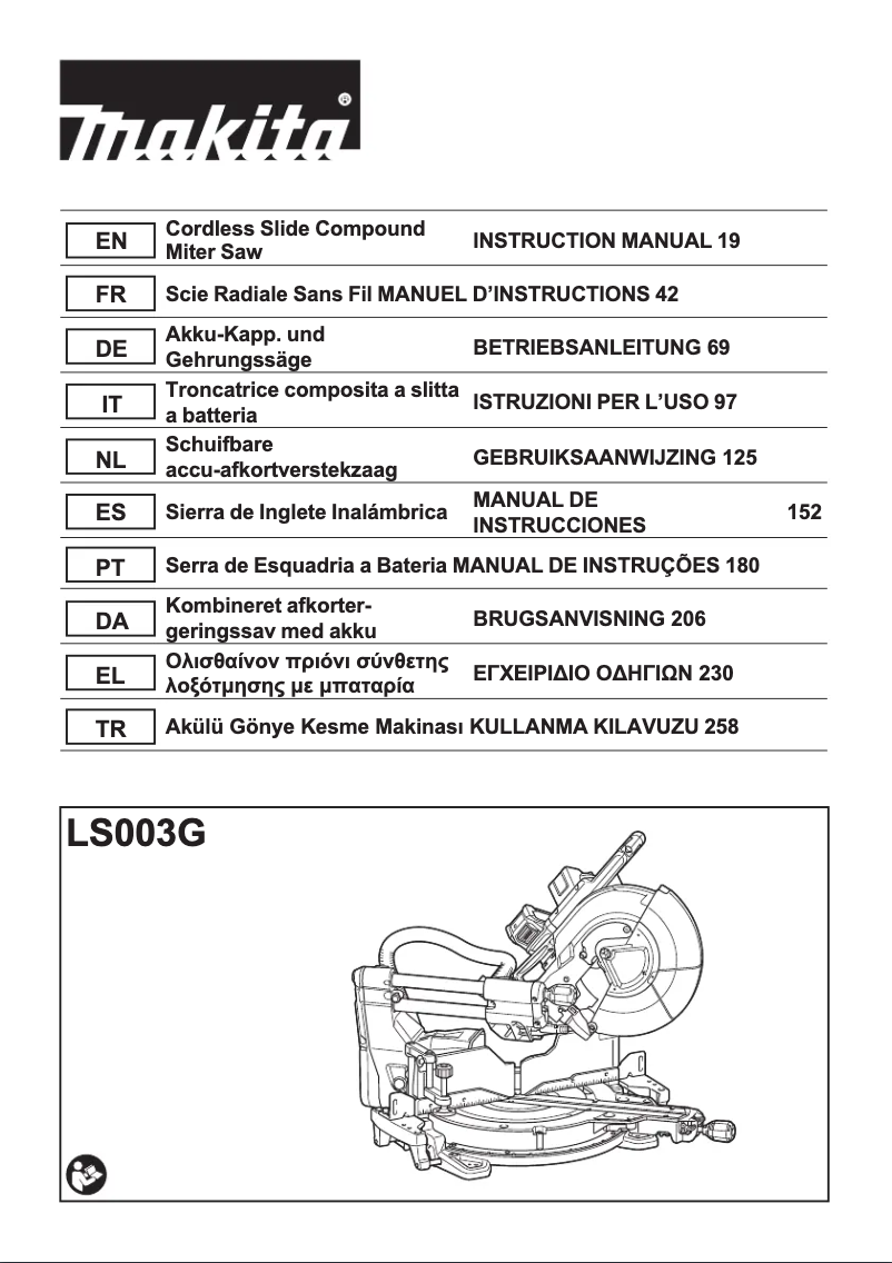 Page 1 de la notice Manuel utilisateur Makita LS003GZ01