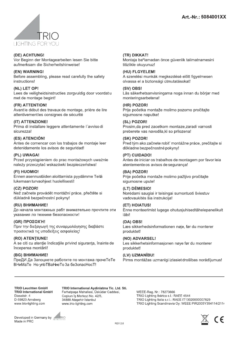 Image de la première page du manuel de l'appareil Lara 508400132