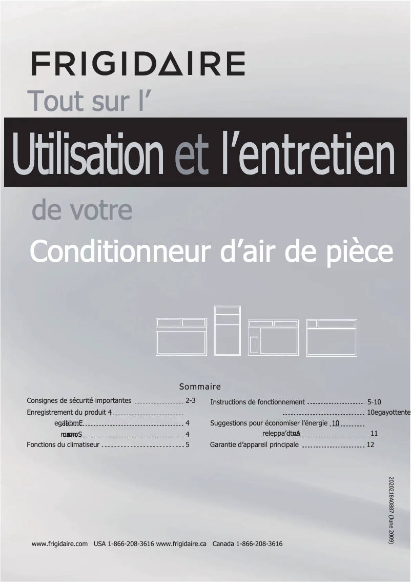 Page n°1 - Manuel utilisateur Frigidaire LRA157MT1