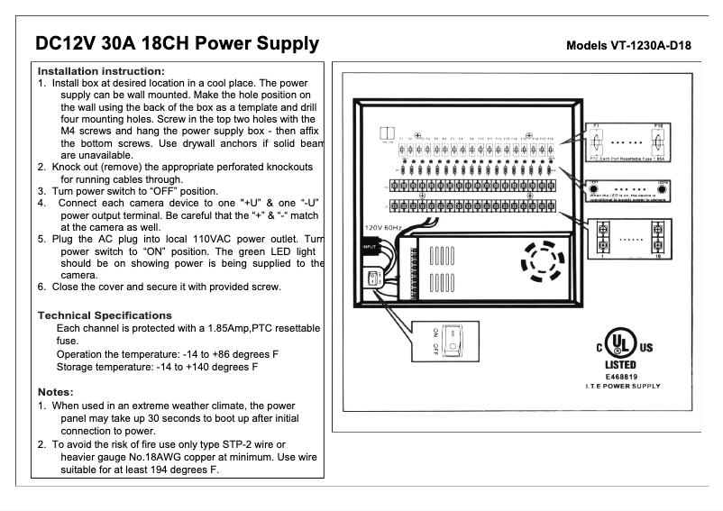 Page 1 de la notice Manuel utilisateur Vitek VT-1230A-D18