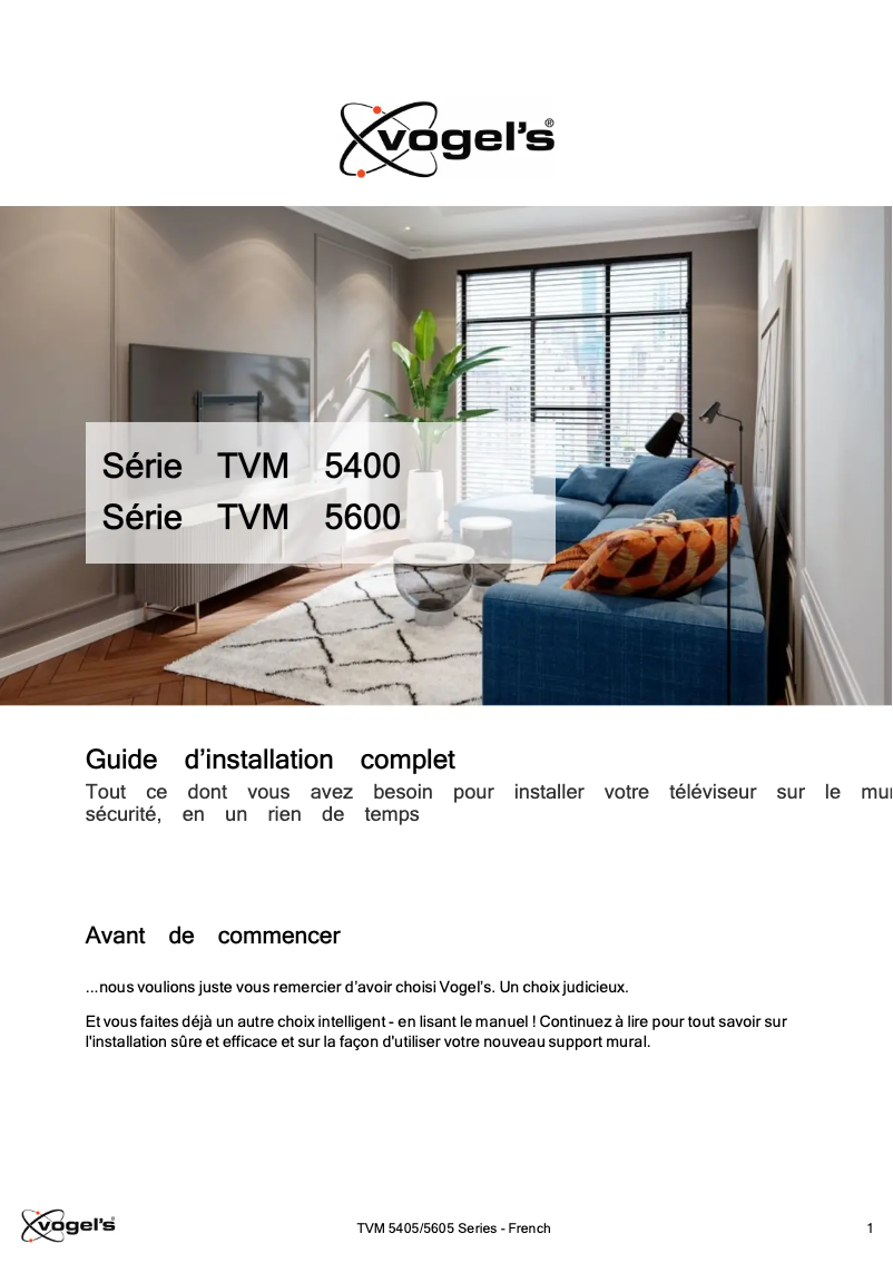 Página 1 del manual Manual de usuario Vogel's TVM 5405