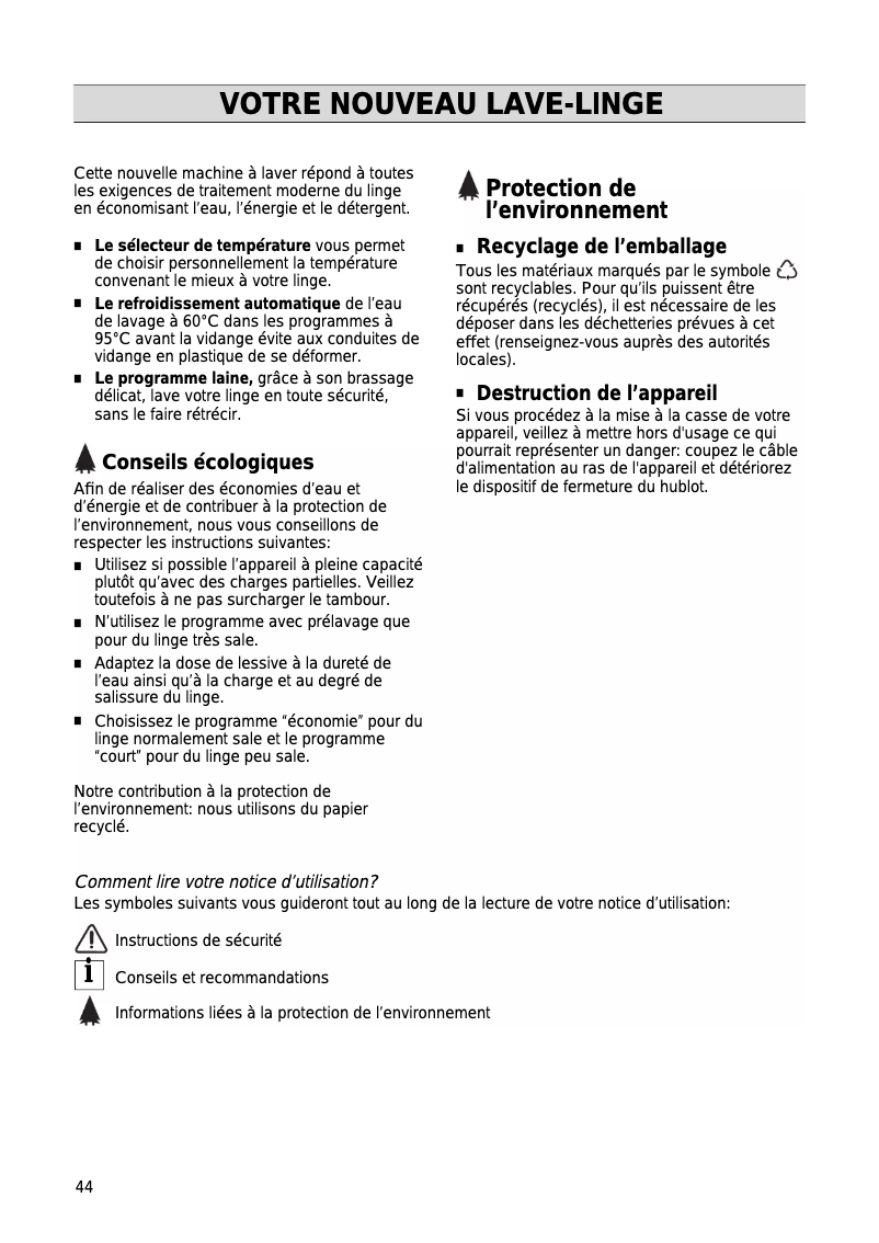 Page 1 de la notice Manuel utilisateur Zanker CF 2064
