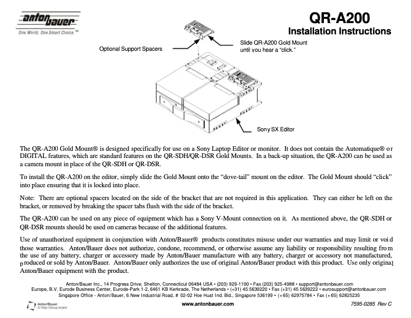 Image de la première page du manuel de l'appareil QR-A200