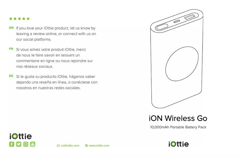 Page 1 de la notice Manuel utilisateur iOttie iON Wireless Go