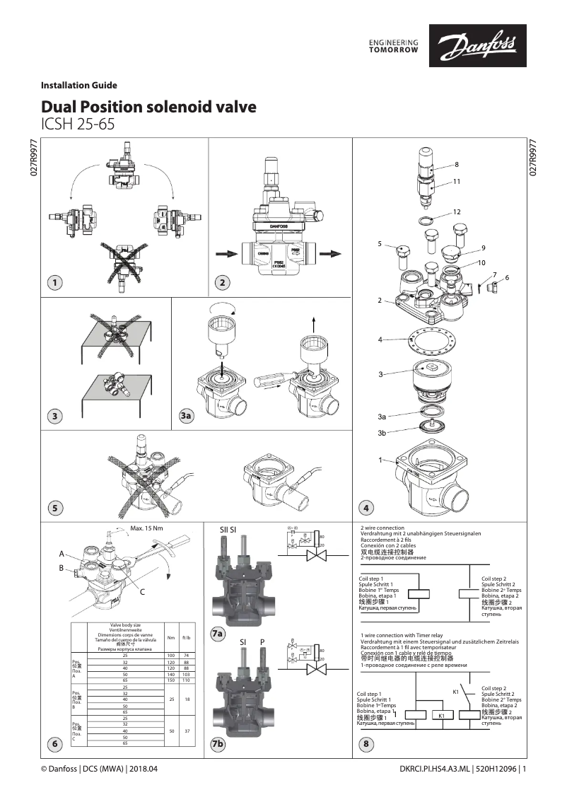Page 1 de la notice Guide d'installation Danfoss ICSH 25-65