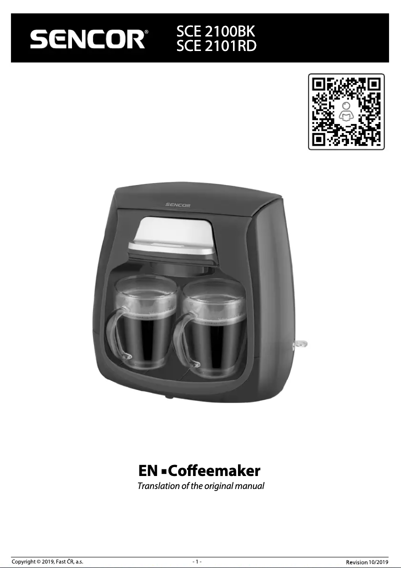 Image de la première page du manuel de l'appareil SCE 2100BK