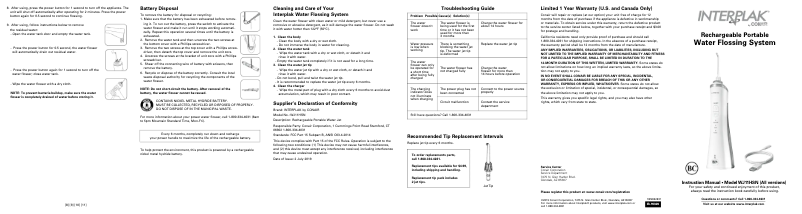 Page 1 de la notice Manuel utilisateur Conair WJ11