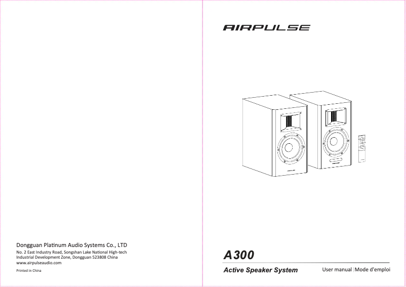 Page n°1 - Manuel utilisateur Airpulse A300