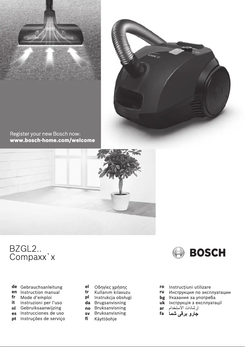 Page n°1 - Manuel utilisateur Bosch Compaxx'x BZGL2B315