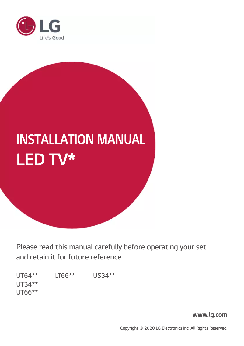 Imagen de la primera página del manual del dispositivo 49UT570H