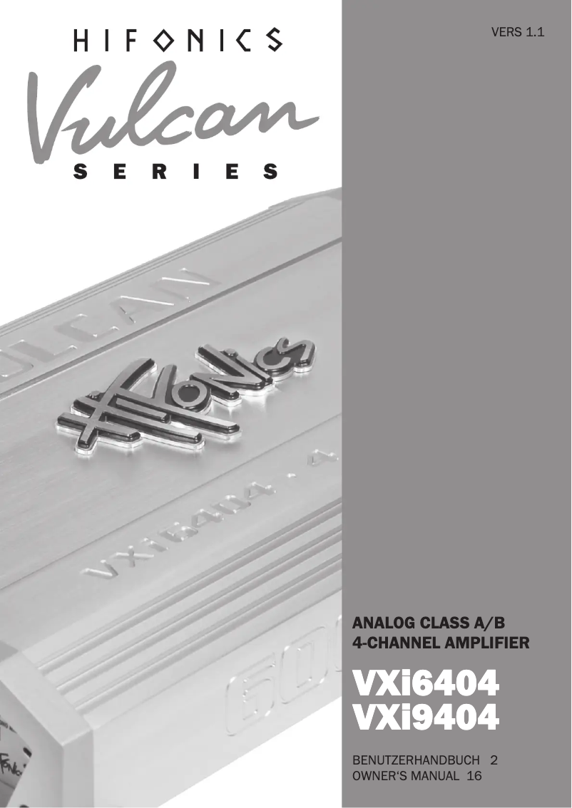 Page 1 de la notice Manuel utilisateur Hifonics VXi6404