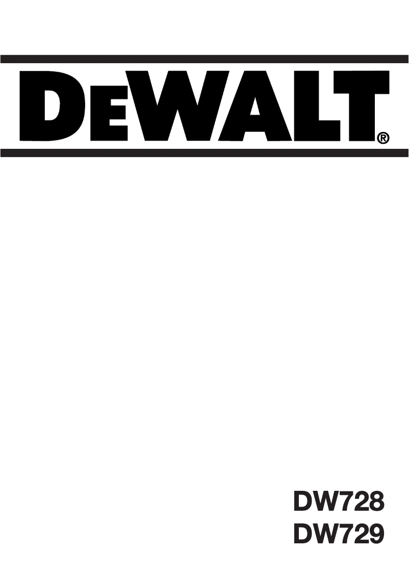 Page 1 de la notice Manuel utilisateur DeWalt DW728