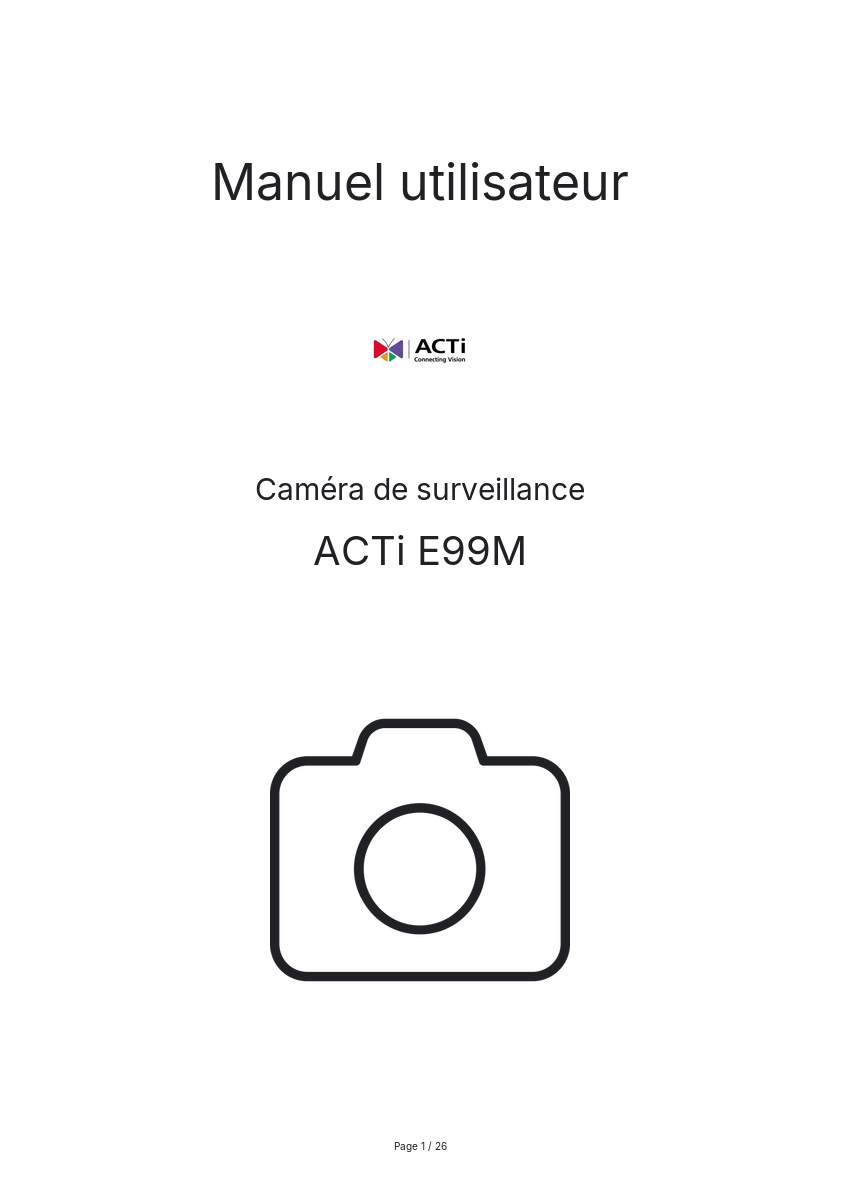 Image de la première page du manuel de l'appareil E99M