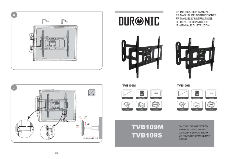 Page 1 de la notice Manuel utilisateur Duronic TVB109S
