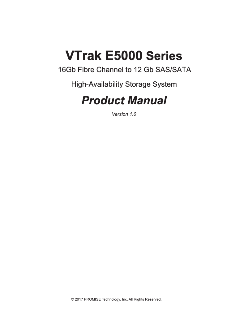 Page n°1 - Manuel utilisateur Promise Technology VTrak E5300f