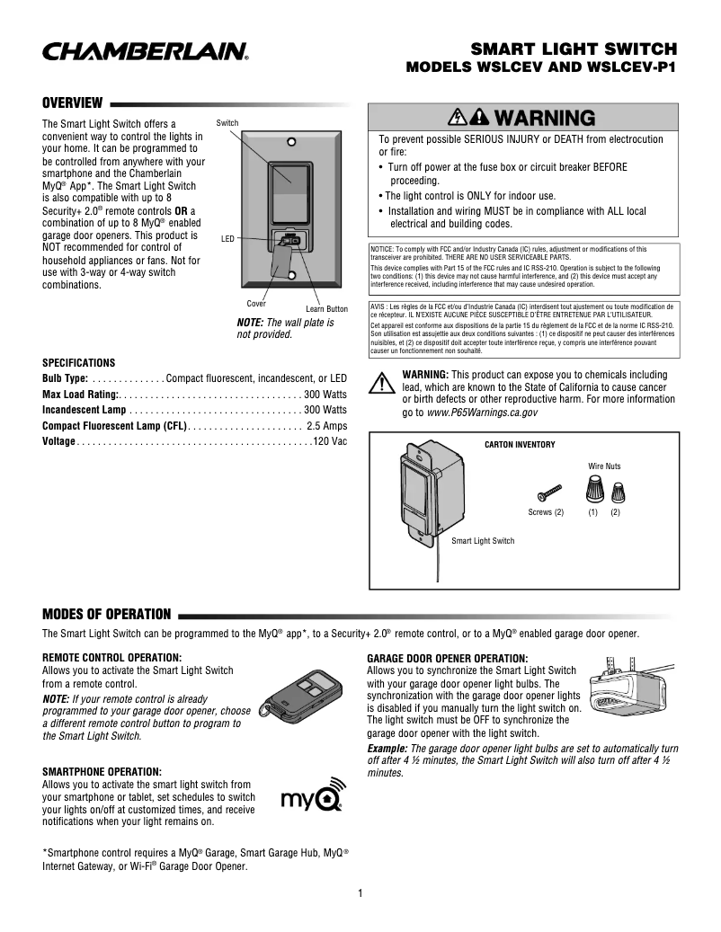 Image de la première page du manuel de l'appareil WSLCEV-P1