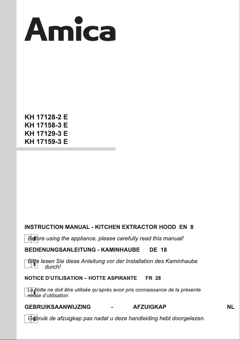 Page 1 de la notice Manuel utilisateur Amica KH 17159-3 E