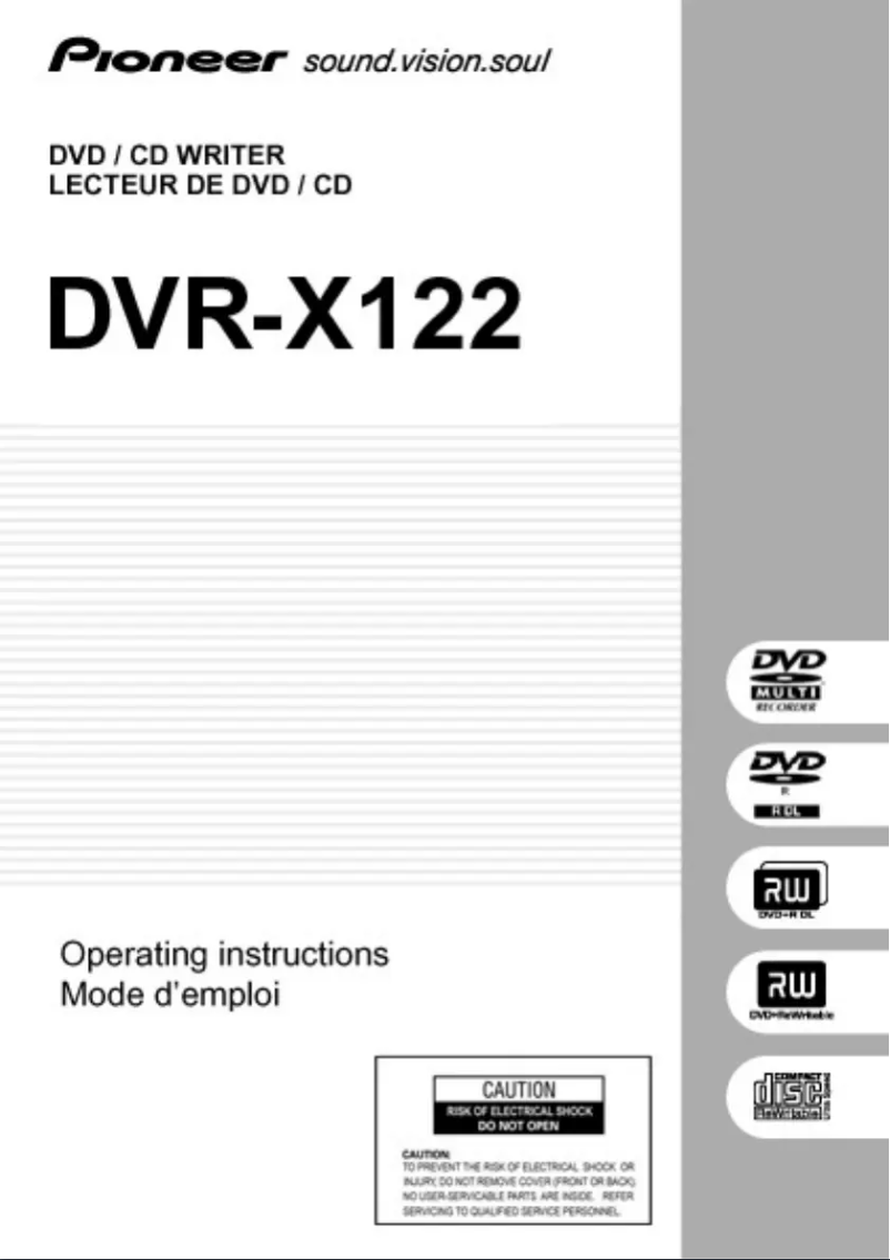 Page 1 de la notice Manuel utilisateur Pioneer DVR-X122