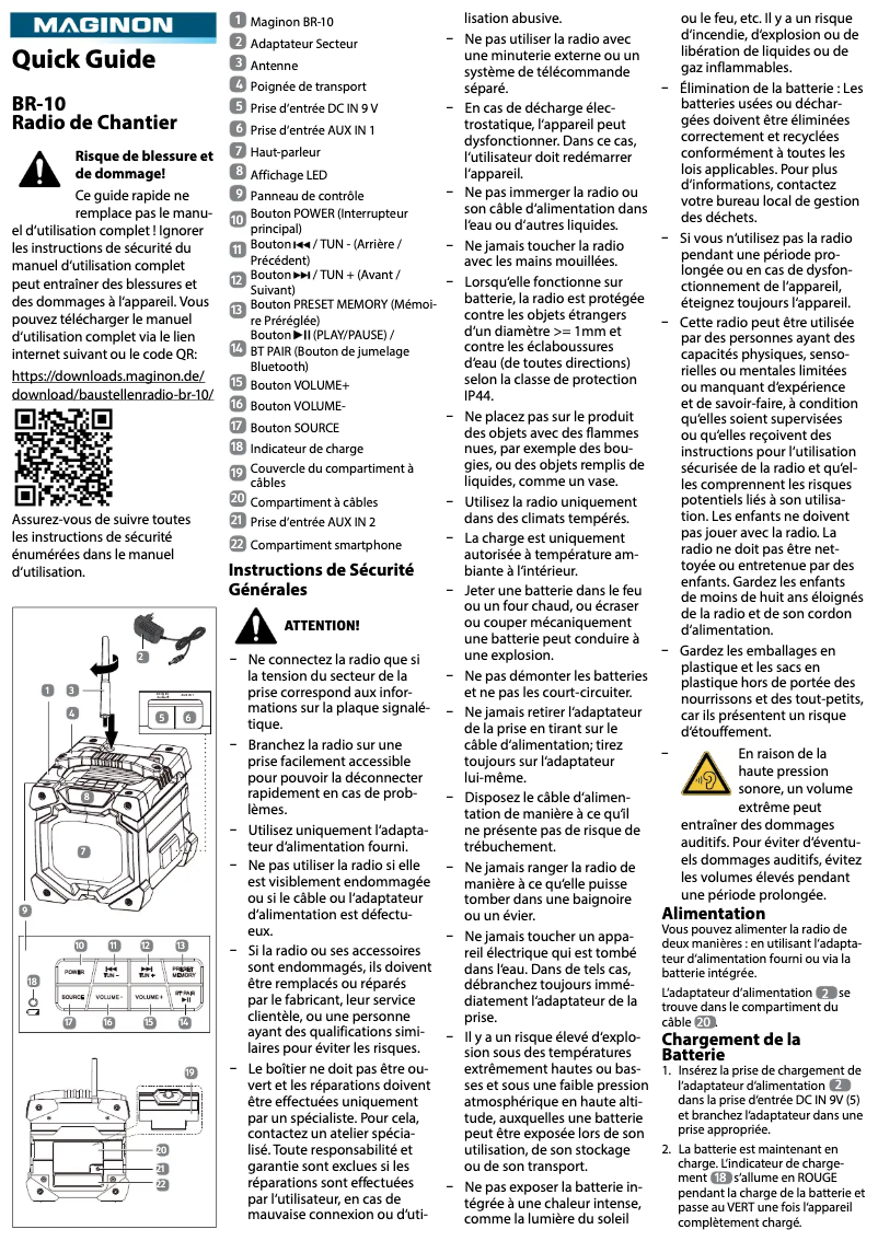 Image de la première page du manuel de l'appareil BR-10
