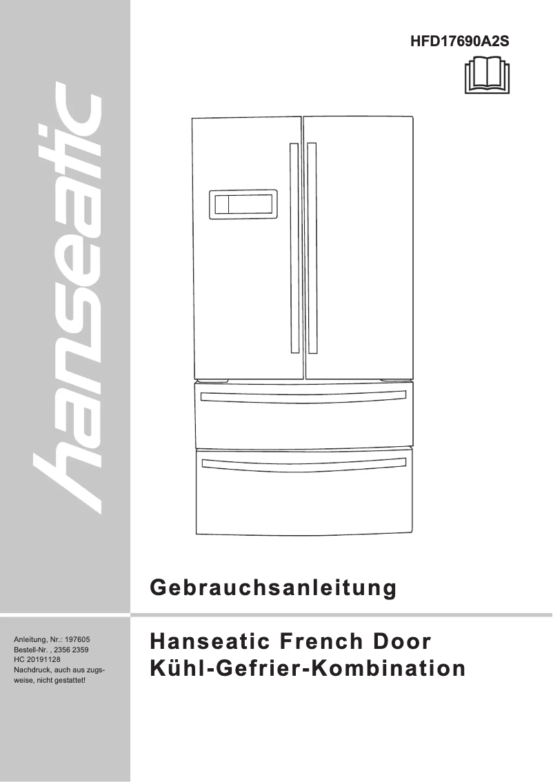Page n°1 - Manuel utilisateur Hanseatic HFD17690A2S
