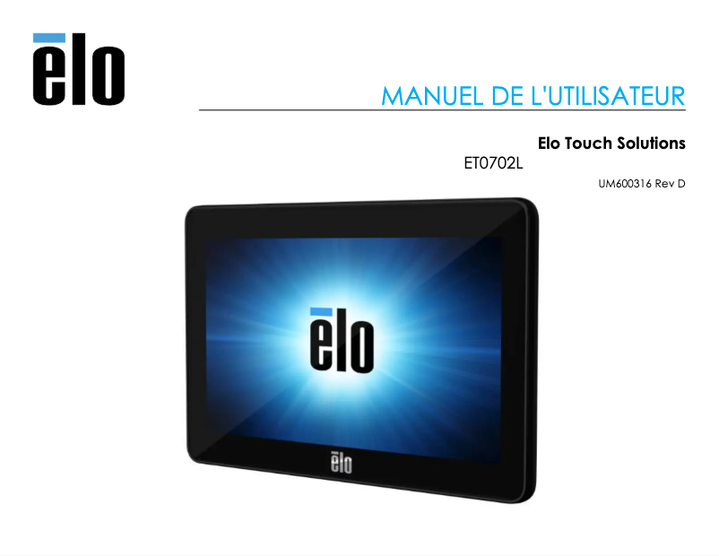 Página 1 del manual Manual de usuario Elo 0702L