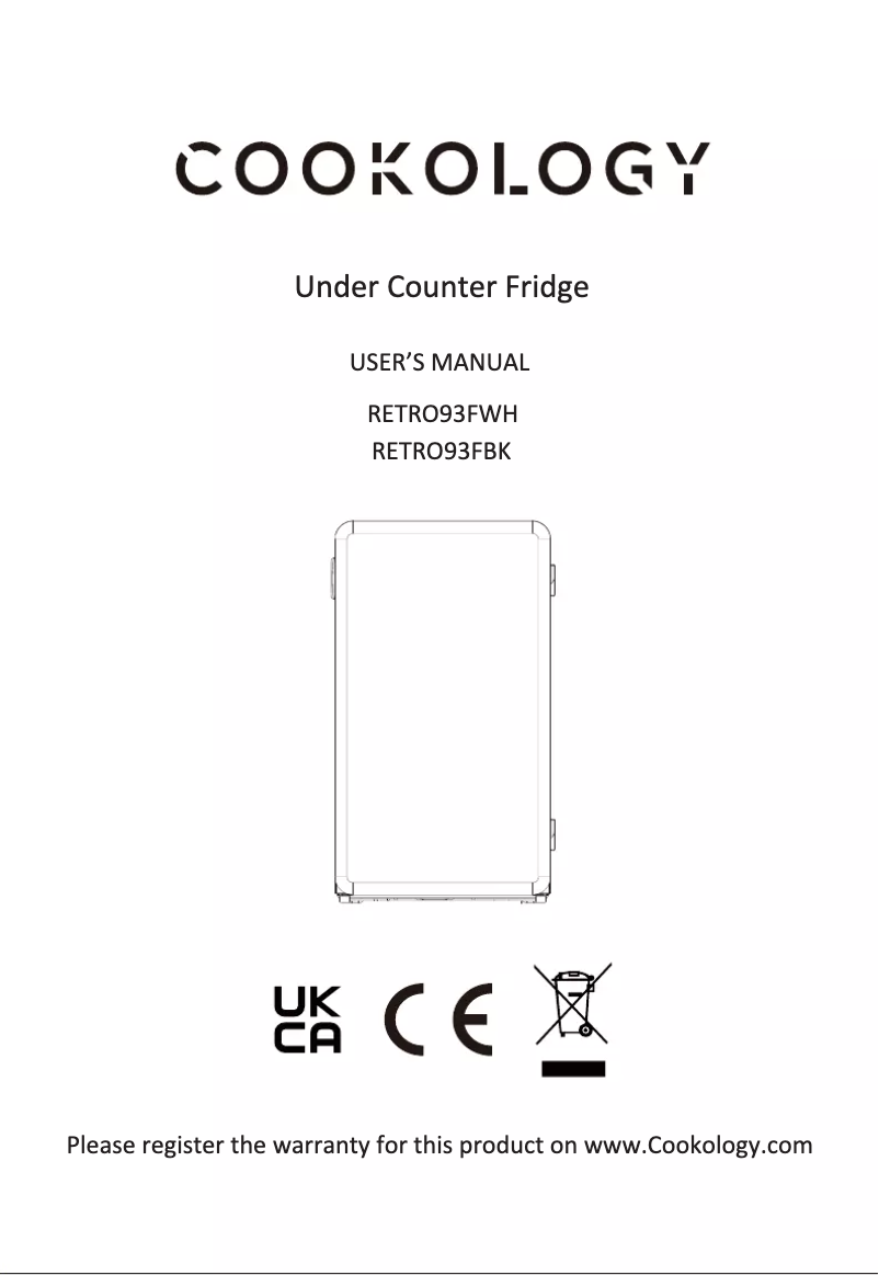 Page 1 de la notice Manuel utilisateur Cookology RETRO93FBK