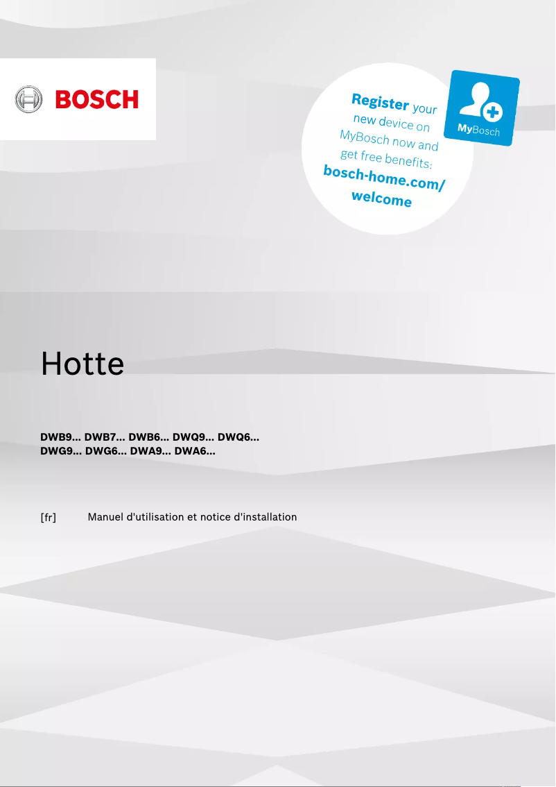 Page 1 de la notice Manuel utilisateur Bosch DWB97FM50