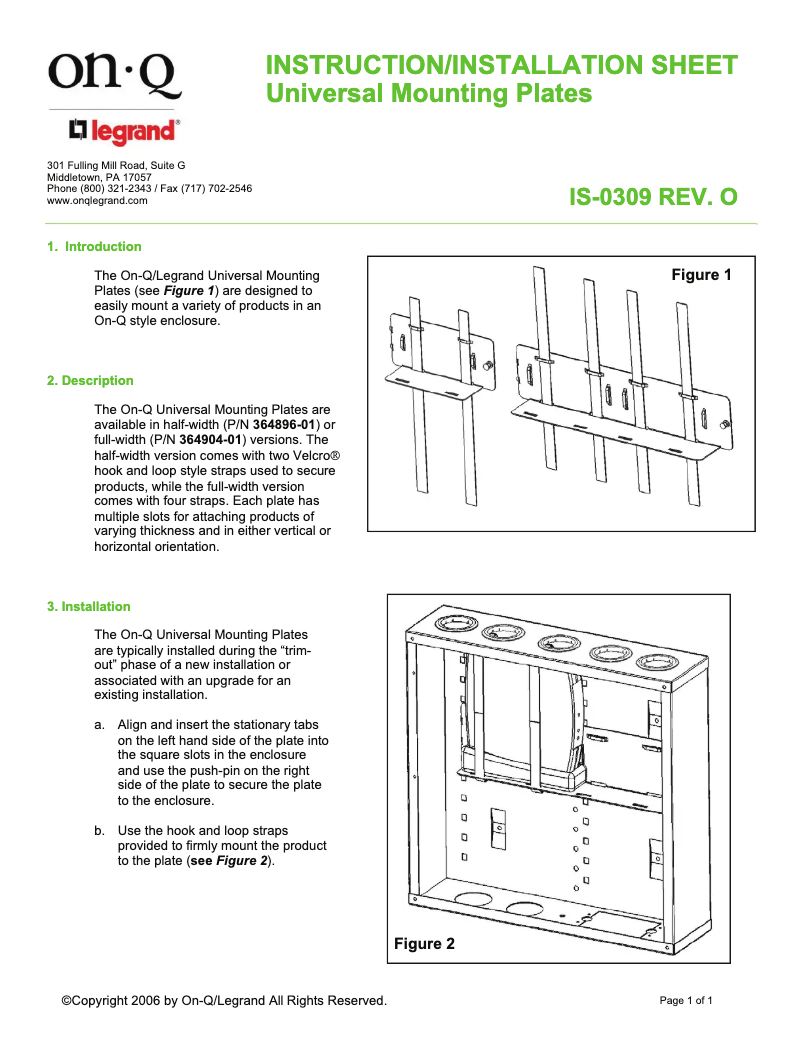 Page 1 de la notice Manuel utilisateur On-Q 36490401