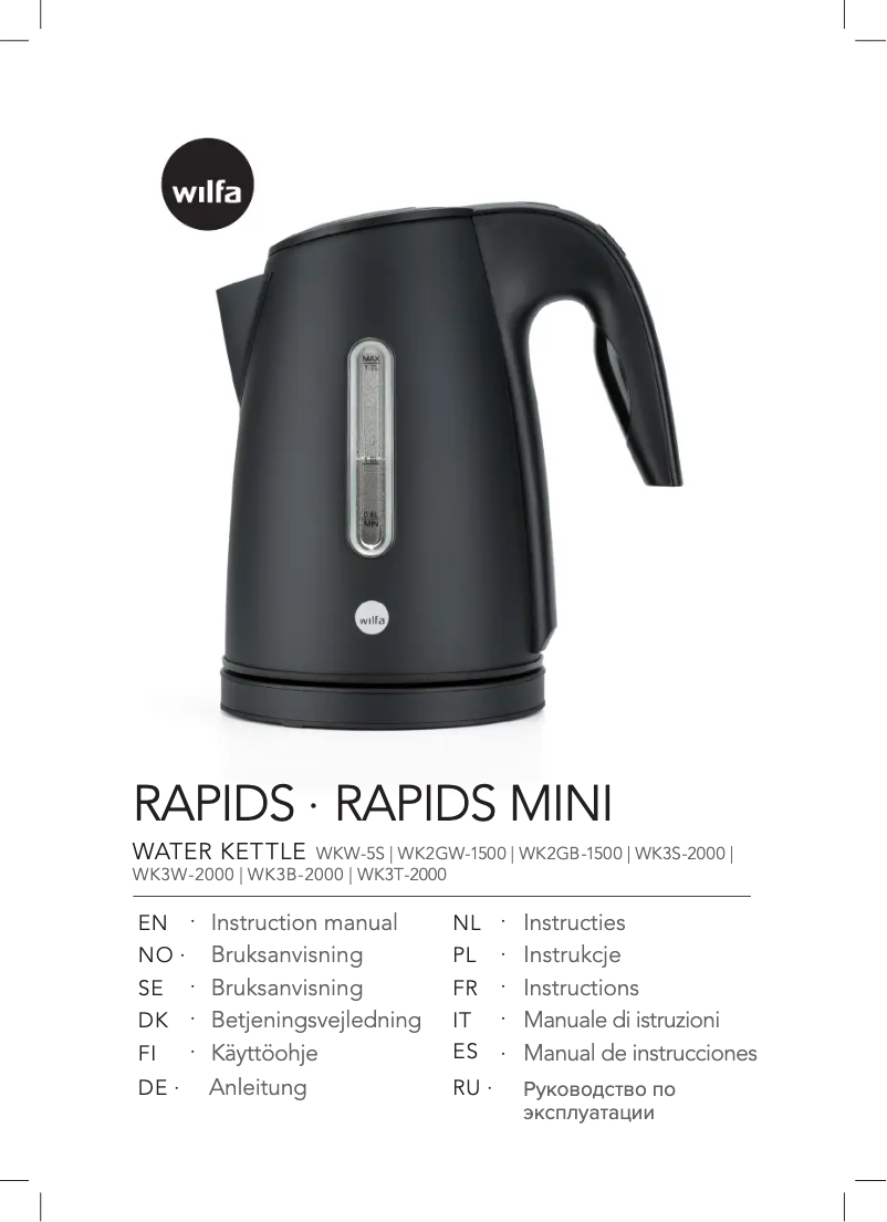 Page 1 de la notice Manuel utilisateur Wilfa WK-6