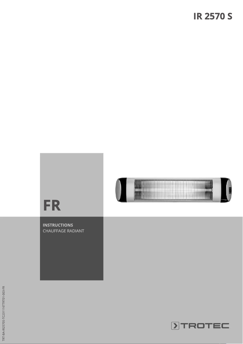 Image de la première page du manuel de l'appareil IR 2570 S