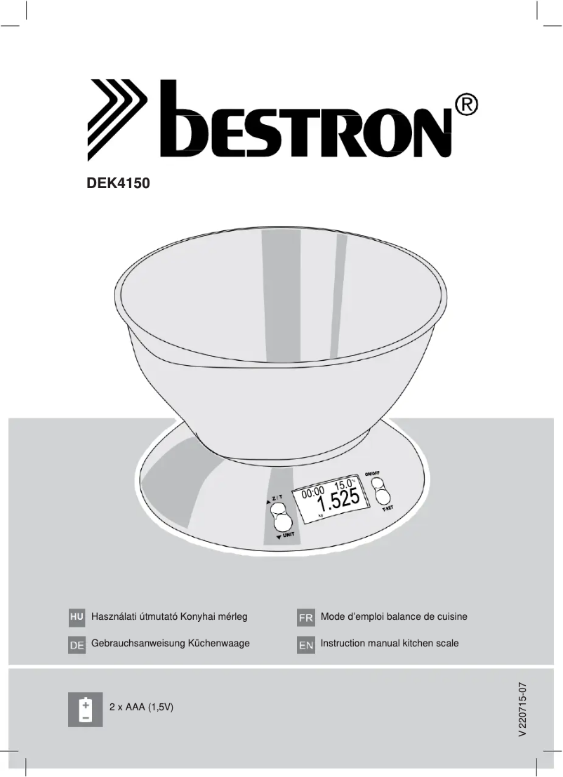 Image de la première page du manuel de l'appareil DEK4150