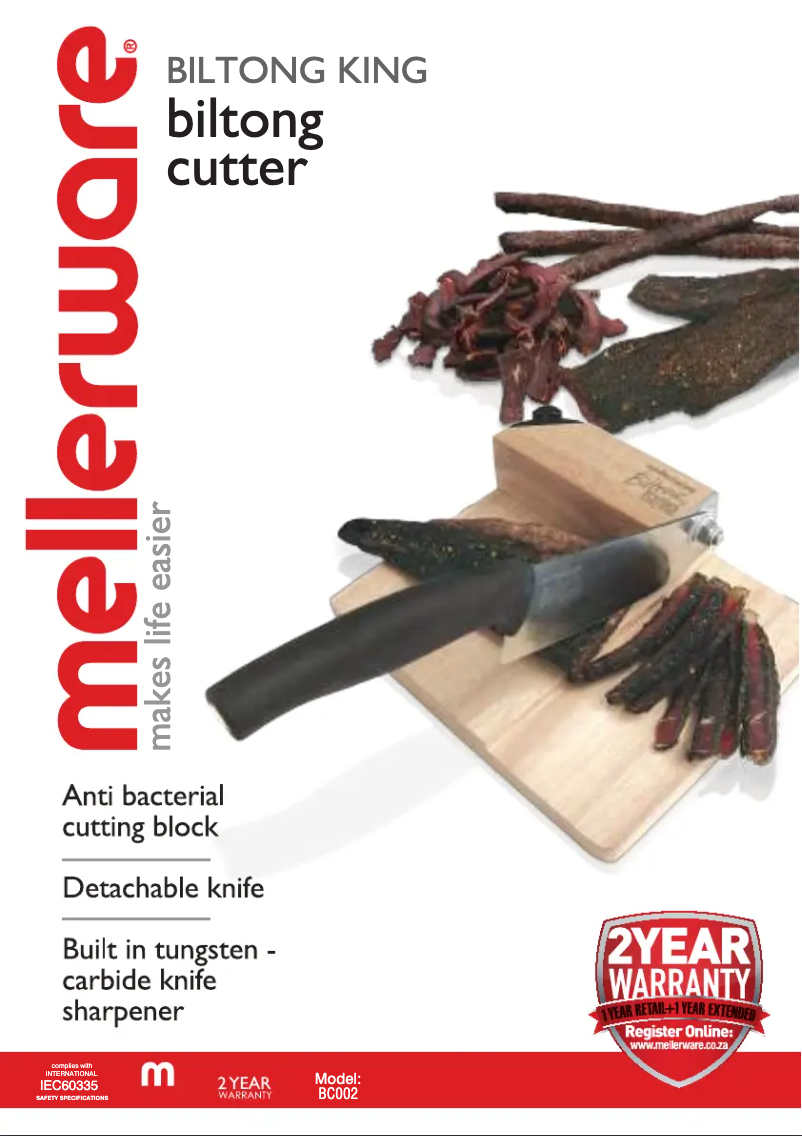 Page n°1 - Manuel utilisateur Mellerware Biltong King BC002