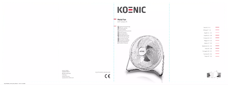 Page n°1 - Manuel utilisateur Koenic KTF 2321-M