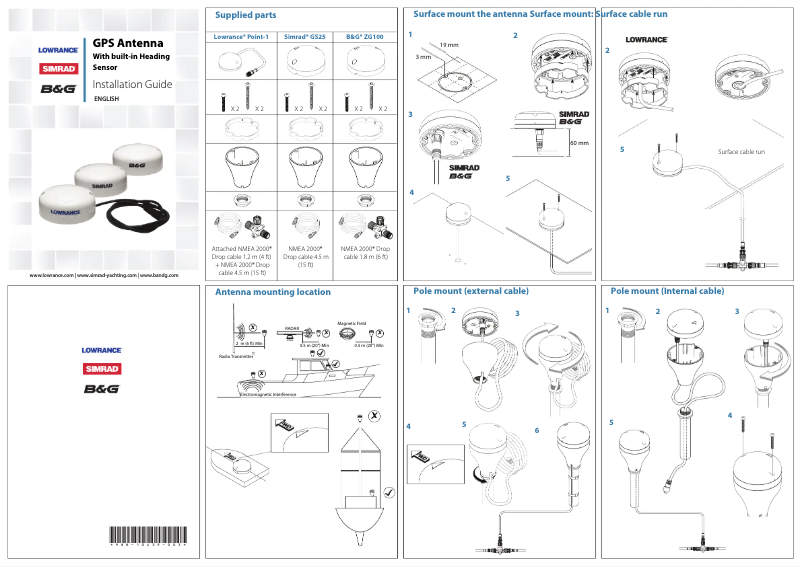 Page n°1 - Manuel utilisateur Simrad GS25