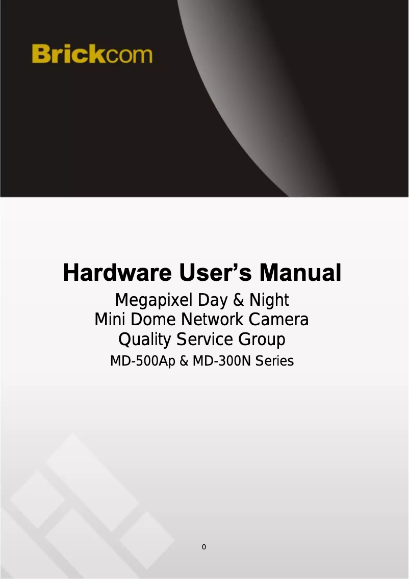 Page 1 de la notice Manuel utilisateur Brickcom MD-300Np-360P