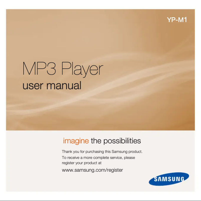 Page n°1 - Manuel utilisateur Samsung YP-M1JEB