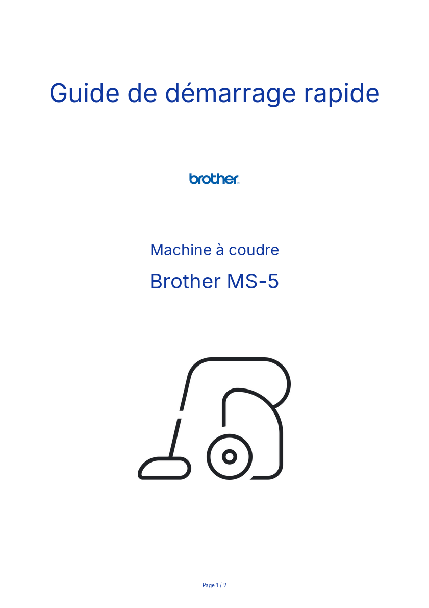 Page n°1 - Guide de démarrage rapide Brother MS-5