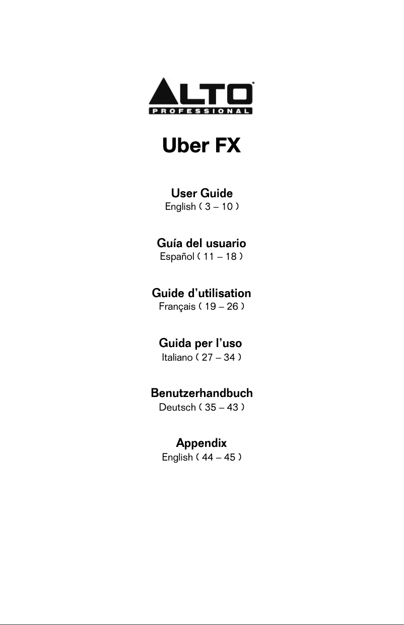 Image de la première page du manuel de l'appareil Uber FX