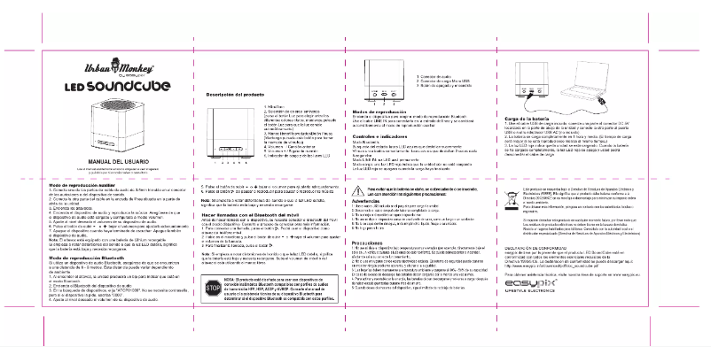 Image de la première page du manuel de l'appareil LED SoundCube