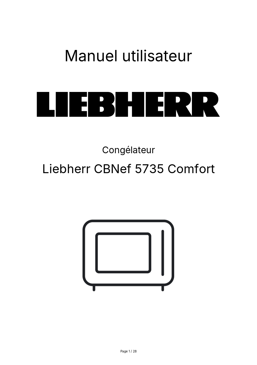 Page n°1 - Manuel utilisateur Liebherr CBNef 5735 Comfort