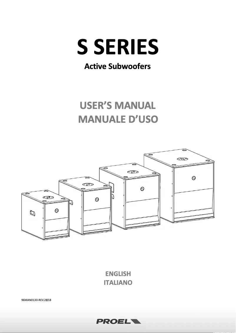 Page 1 de la notice Manuel utilisateur Proel S10A