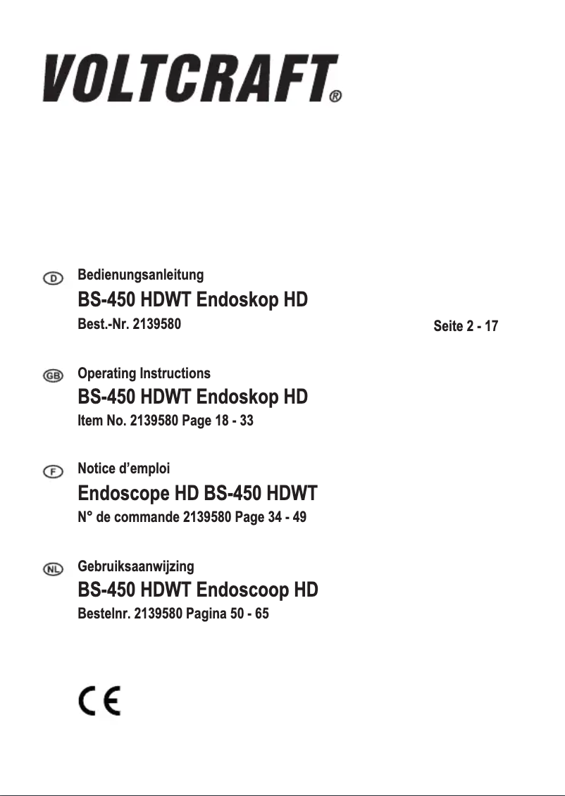 Page 1 de la notice Manuel utilisateur Voltcraft BS-450 HDWT