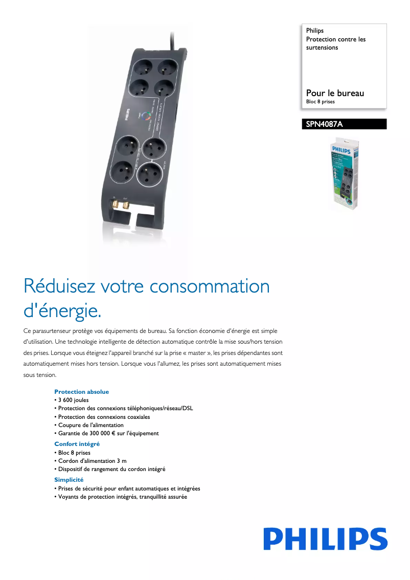 Imagen de la primera página del manual del dispositivo SPN4087A