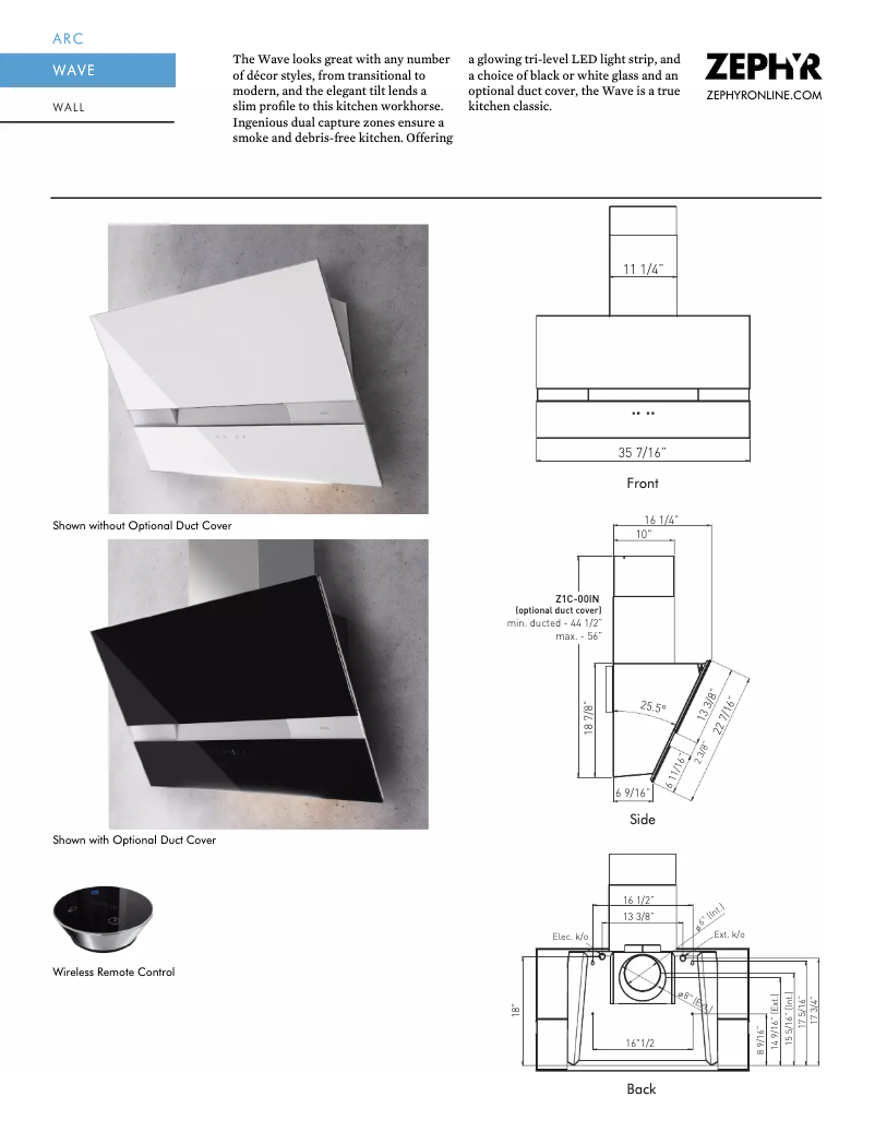Page 1 de la notice Manuel utilisateur Zephyr AWAM90AWX