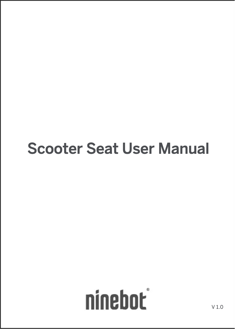 Image de la première page du manuel de l'appareil Ninebot Scooter Seat